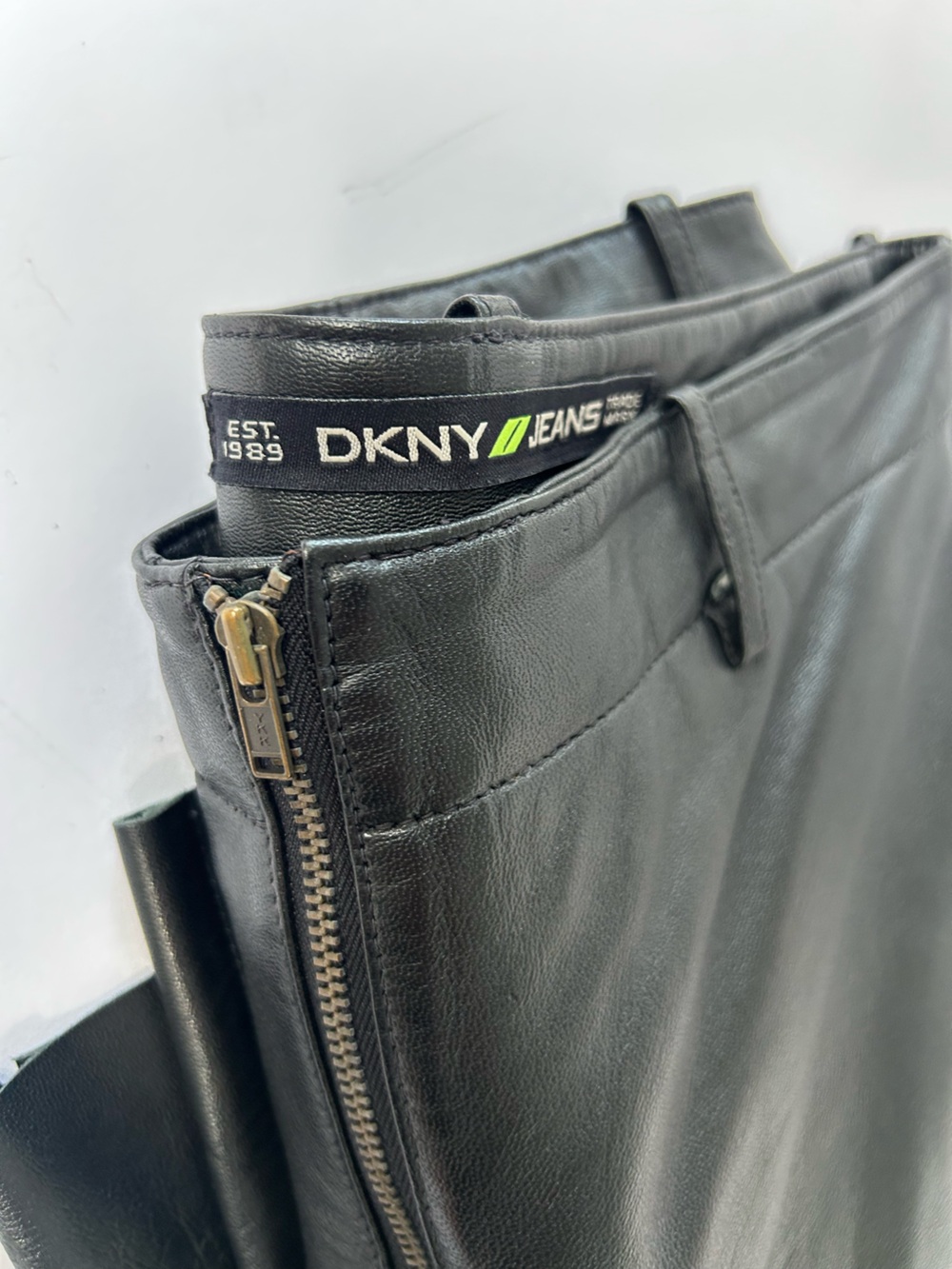 DKNY Black Leather Women’s Pants